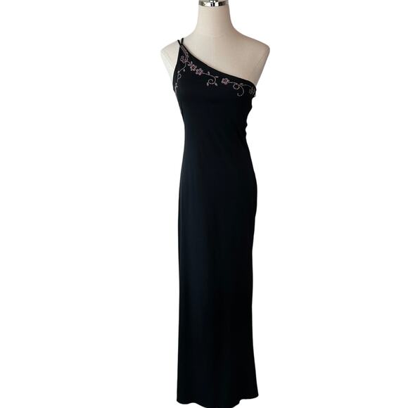 Charlotte Russe Dresses & Skirts - Y2K Charlotte Russe Floral Long Maxi Dress Whimsygoth Prom Homecoming Black M